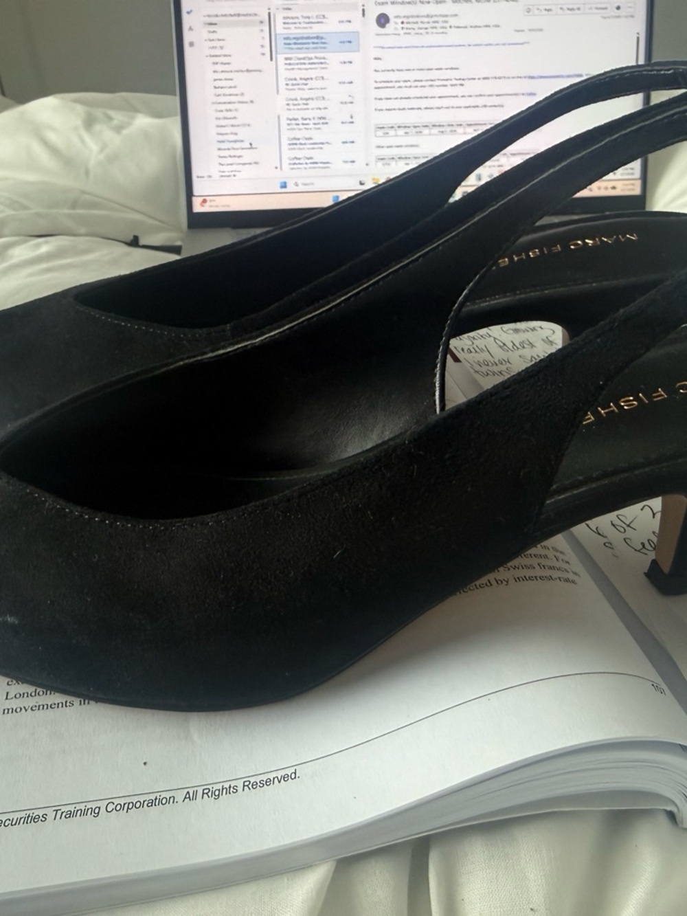 Marc Fisher Black Suede Slingback Heels